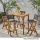 Polaris Outdoor 45" Rectangular 5 Piece Wood and Wicker Bar Height Set by Christopher Knight Home - Thumbnail 2
