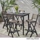 Polaris Outdoor 45" Rectangular 5 Piece Wood and Wicker Bar Height Set by Christopher Knight Home - Thumbnail 16