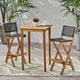 preview thumbnail 1 of 29, Polaris Outdoor 26" Square 3 Piece Wood and Wicker Bar Height Set by Christopher Knight Home