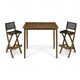 Polaris Outdoor 45" Rectangular 3 Piece Wood and Wicker Bar Height Set by Christopher Knight Home - Thumbnail 13