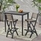 Polaris Outdoor 45" Rectangular 3 Piece Wood and Wicker Bar Height Set by Christopher Knight Home - Thumbnail 11