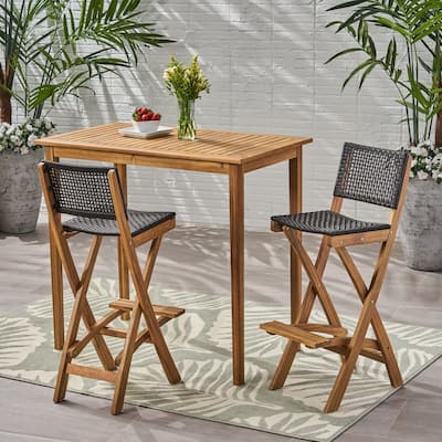 Polaris 45-inch 3-piece Outdoor Bar Table Set by Christopher Knight Home