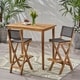 preview thumbnail 1 of 38, Polaris 45-inch 3-piece Outdoor Bar Table Set by Christopher Knight Home