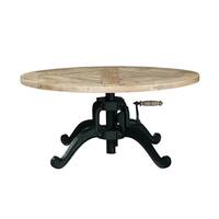Becker Mango Wood/ Iron Round Industrial Coffee Table