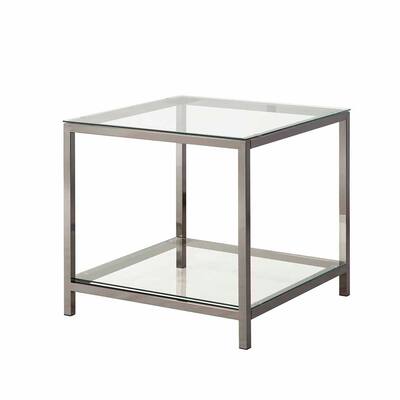 Weston Contemporary Glass and Metal End Table - Overstock - 27659987