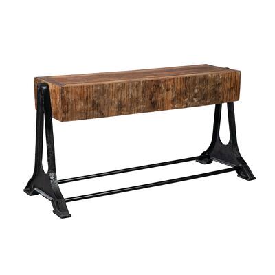 Ingalls Wood and Iron Block Sofa Table