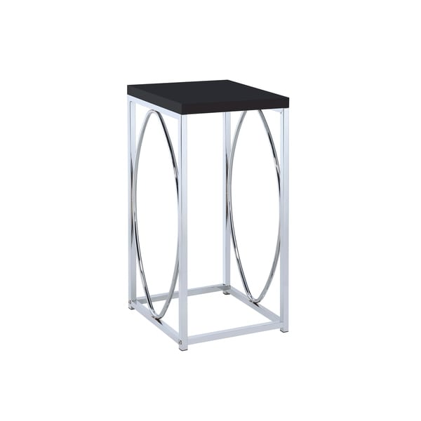 Yvette Chrome and Black Accent Table
