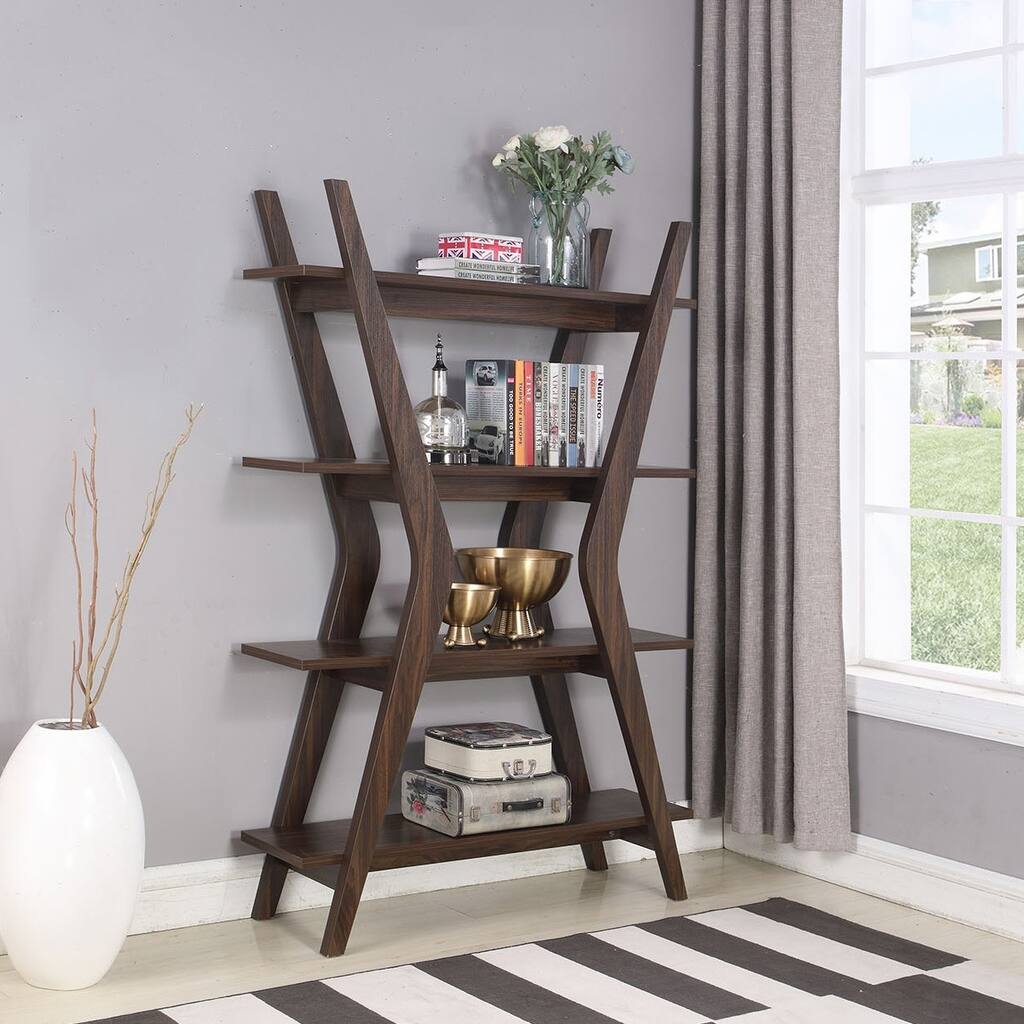 Carson Carrington Lenkeffy Mid-century Modern Dark Walnut Bookcase