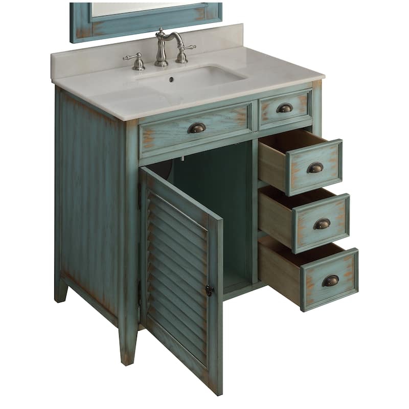 36" Benton Collection Abbeville Farmhuose Bathroom Vanity & Mirror