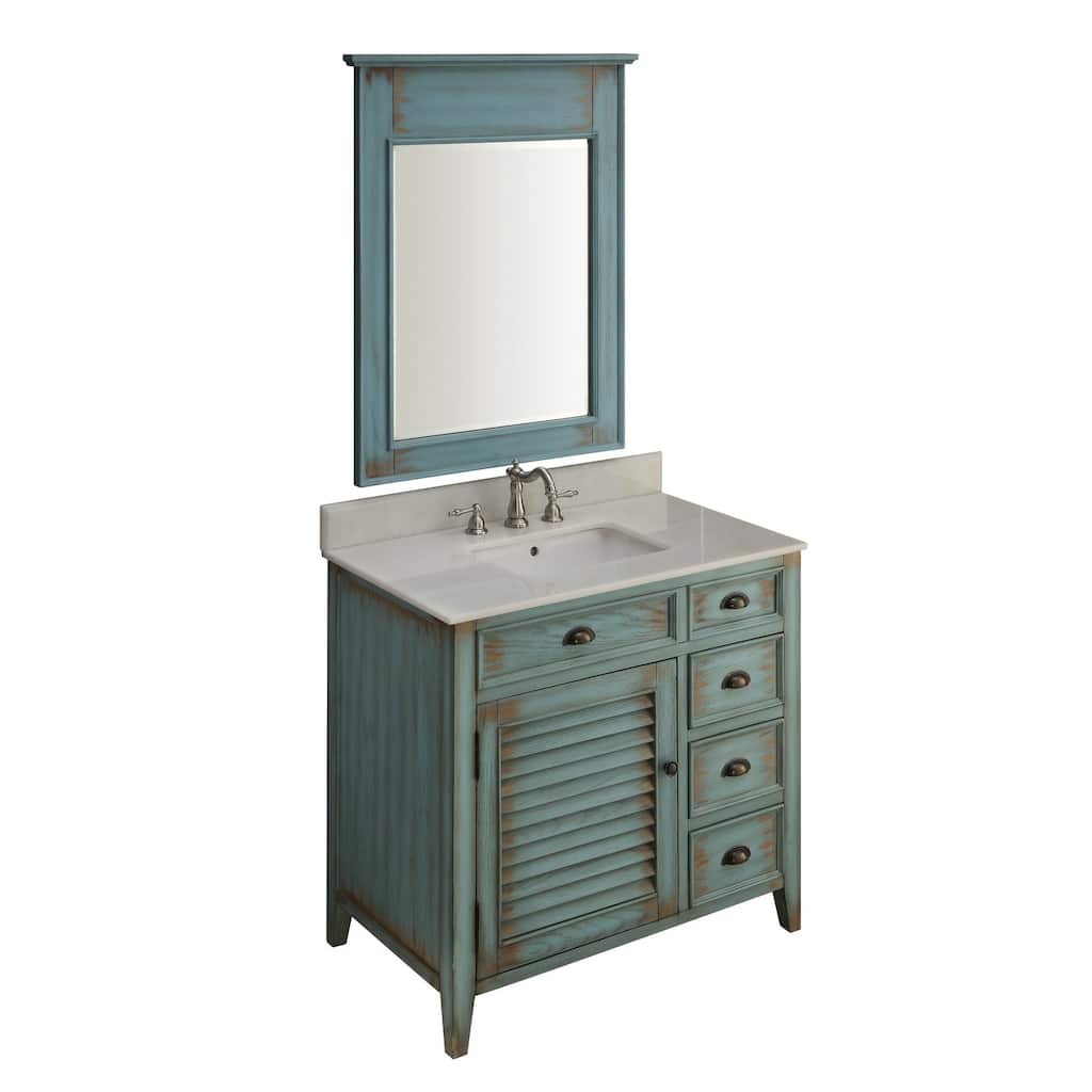 36" Benton Collection Abbeville Farmhuose Bathroom Vanity & Mirror