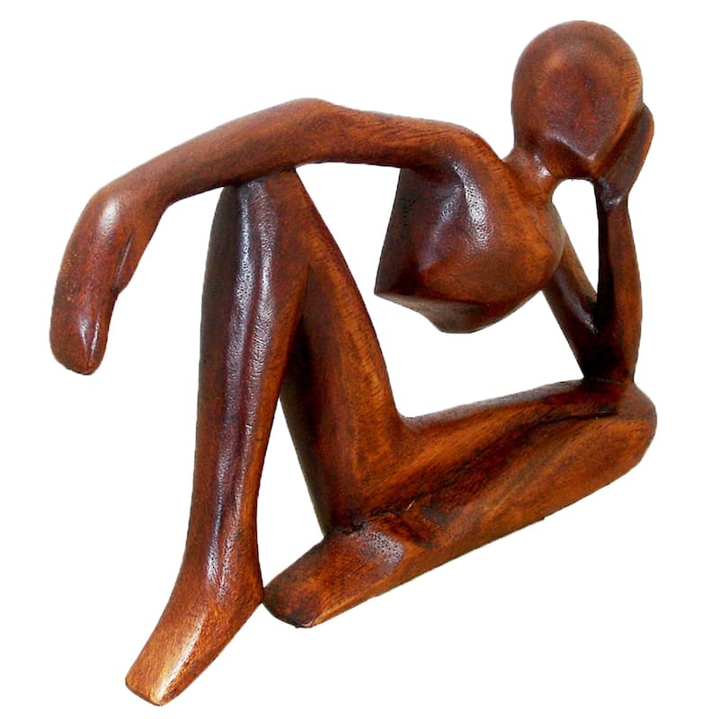 Handcarved Suar Wood "Tranquility" Yoga Figurine