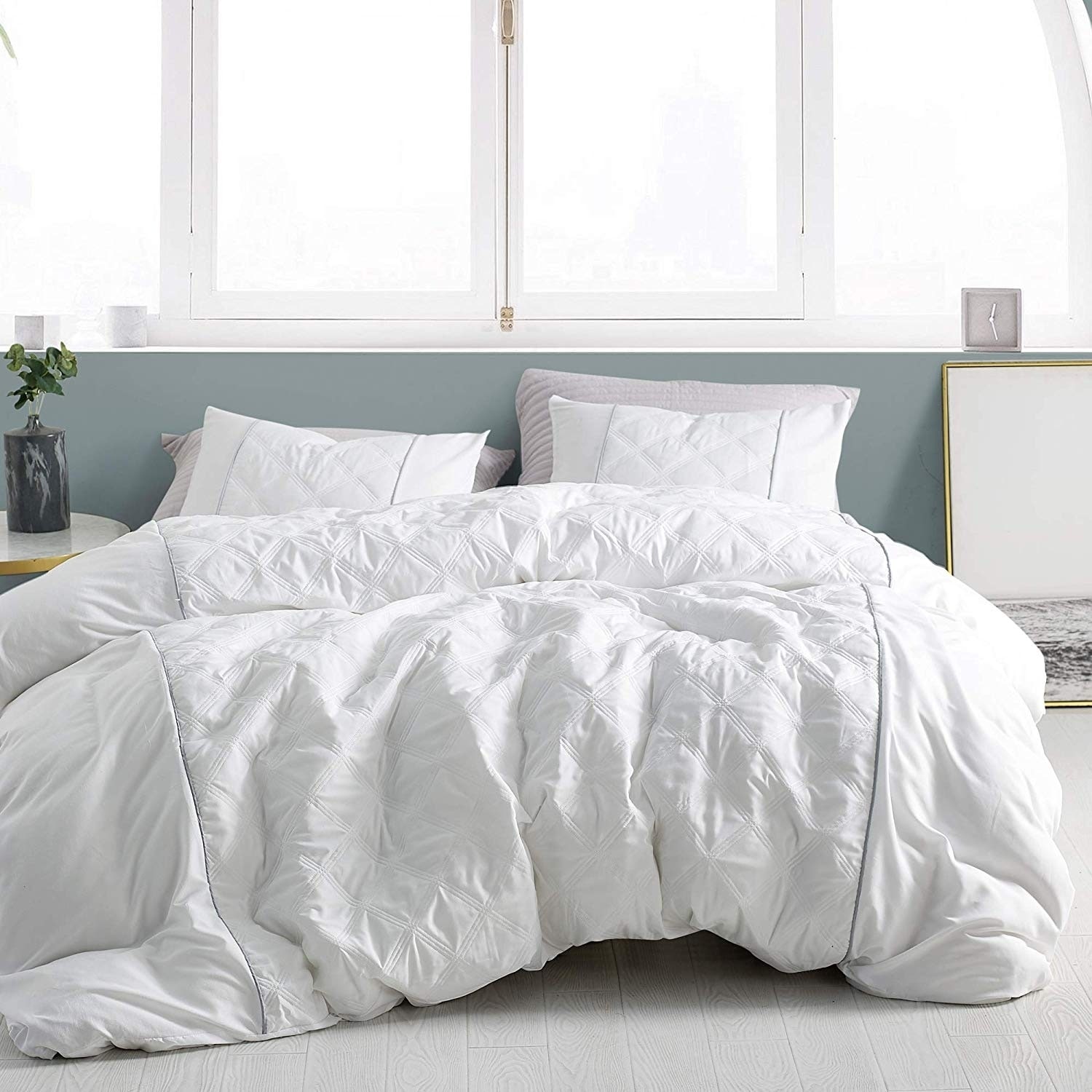 Shop Le Blanc Textured Bedding Duvet Cover Overstock 27663010