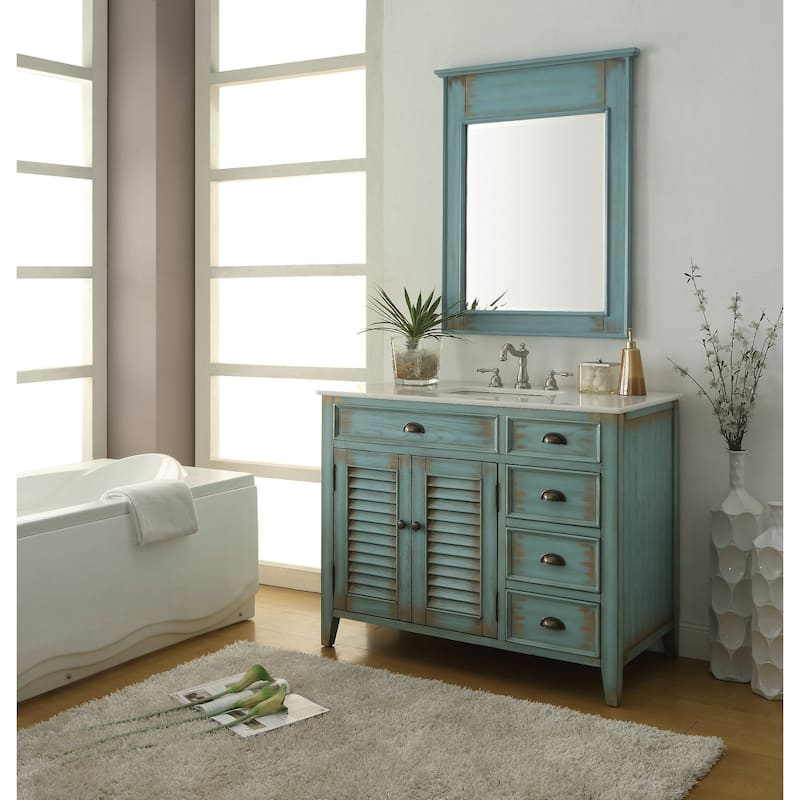 42" Benton Collection Abbeville Rustic Bathroom Vanity & Mirror
