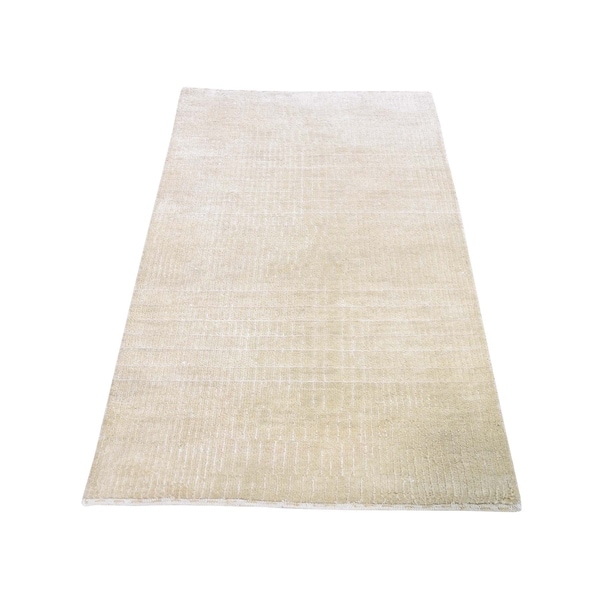 Shahbanu Rugs Hand-Knotted Wool and Silk Tone-on-Tone Nepali Oriental Rug (2'3" x 4'2") - 2'3" x 4'2"