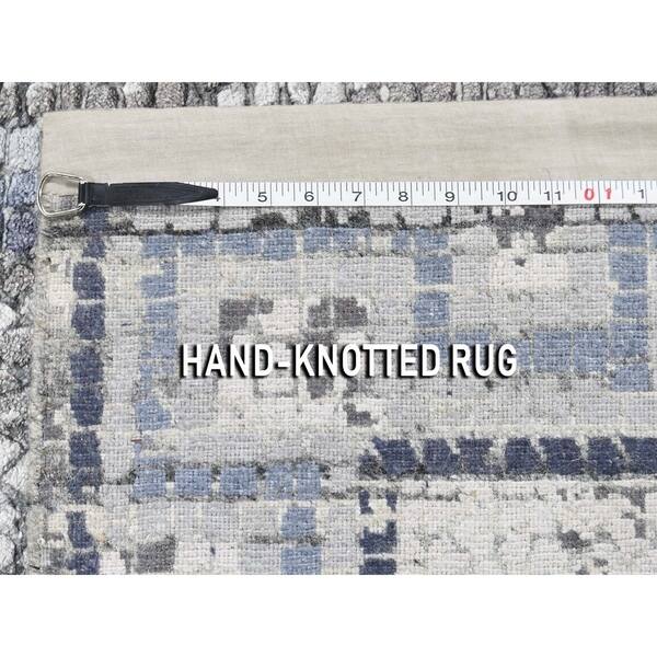 Shahbanu Rugs Gray Silken Roman Mosaic Design Hand Knotted Oriental Rug 5 2 X 6 10 5 2 X 6 10 Overstock