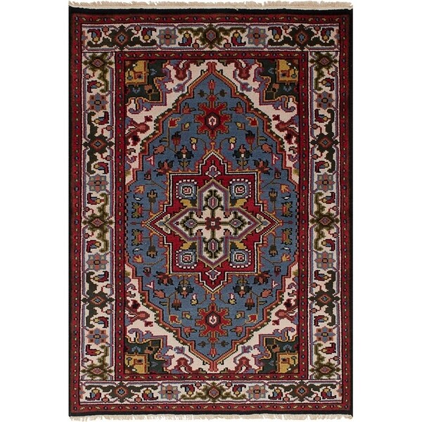 eCarpetGallery Hand-knotted Royal Heriz Red, Slate Blue Wool Rug - 3'10 x 5'9