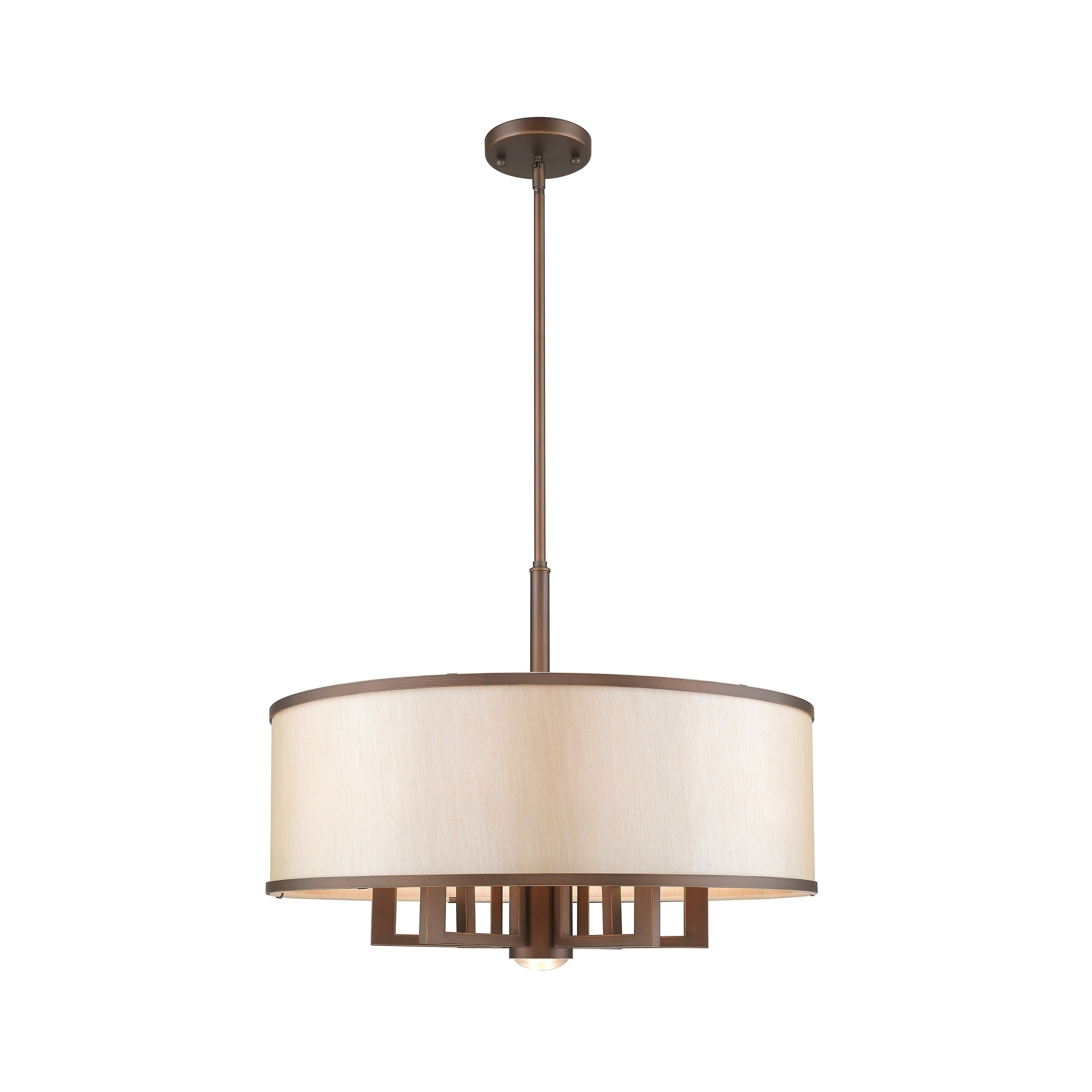 Livex Lighting Park Ridge 7-Light Vintage Bronze Chandelier - 24"Dia. x 20.25"-56.25"Adj.H - Chandeliers For Bedrooms by Overstock.com