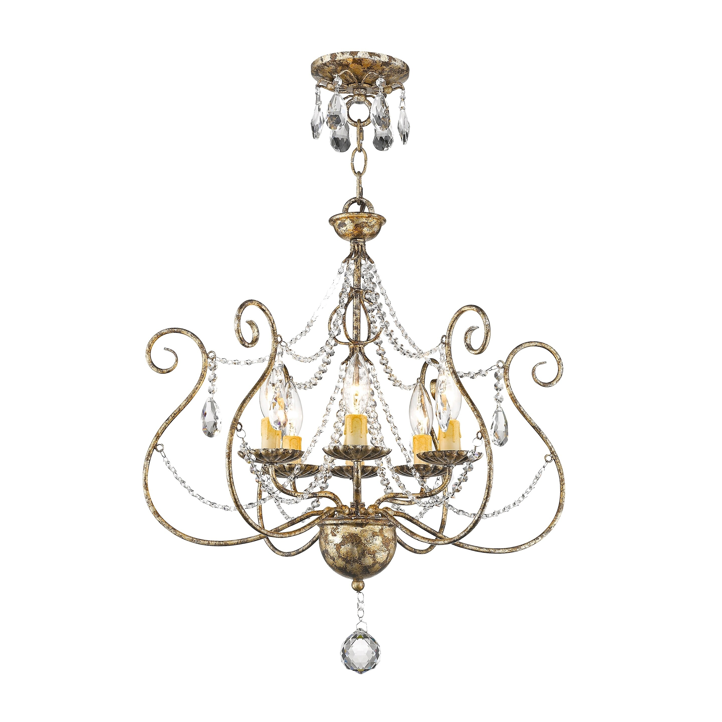 Livex Lighting Isabella 6-Light European Bronze  Chandelier/Ceiling Mount - 20"Dia. x 23.25"H - Chandeliers For Bedrooms by Overstock.com