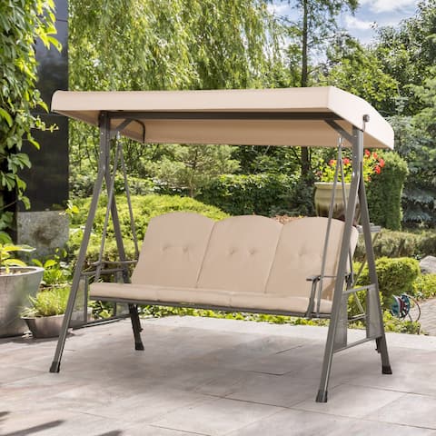 CorLiving Pheonix 3 Seat Patio Swing with Adjustable Canopy