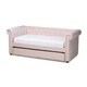 preview thumbnail 9 of 18, Carbon Loft Zoltowski Tufted Contemporary Daybed with Trundle Pink - Velvet - Twin
