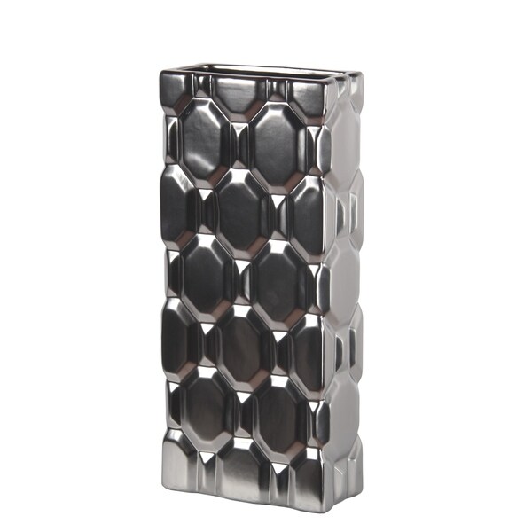 Privilege Ceramic Matt Silver Vase