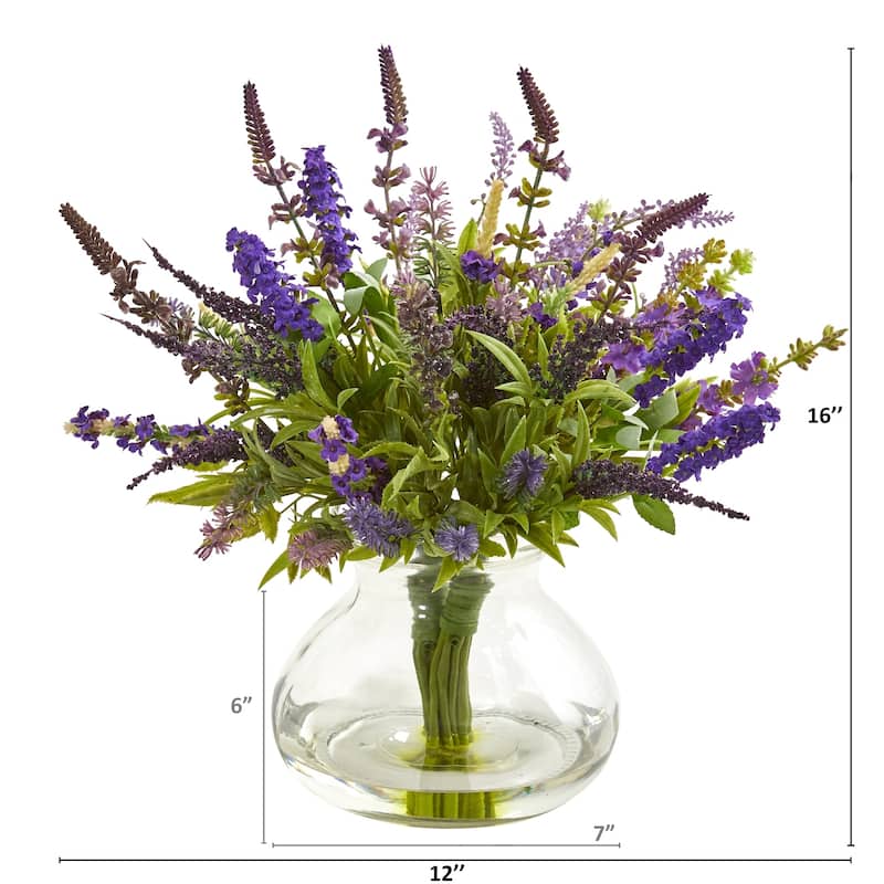 Lavender Bouquet Artificial Arrangement in Vase