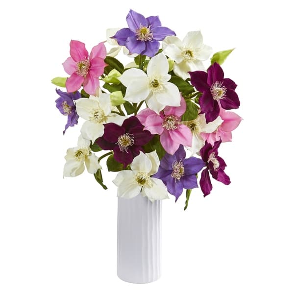 Shop 21 Anemone Artificial Arrangement In White Vase Free