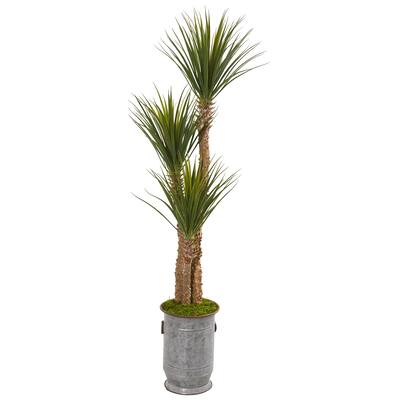 65" Yucca Artificial Tree in Metal Planter
