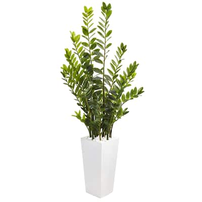 65" Zamioculcas Artificial Plant in White Planter