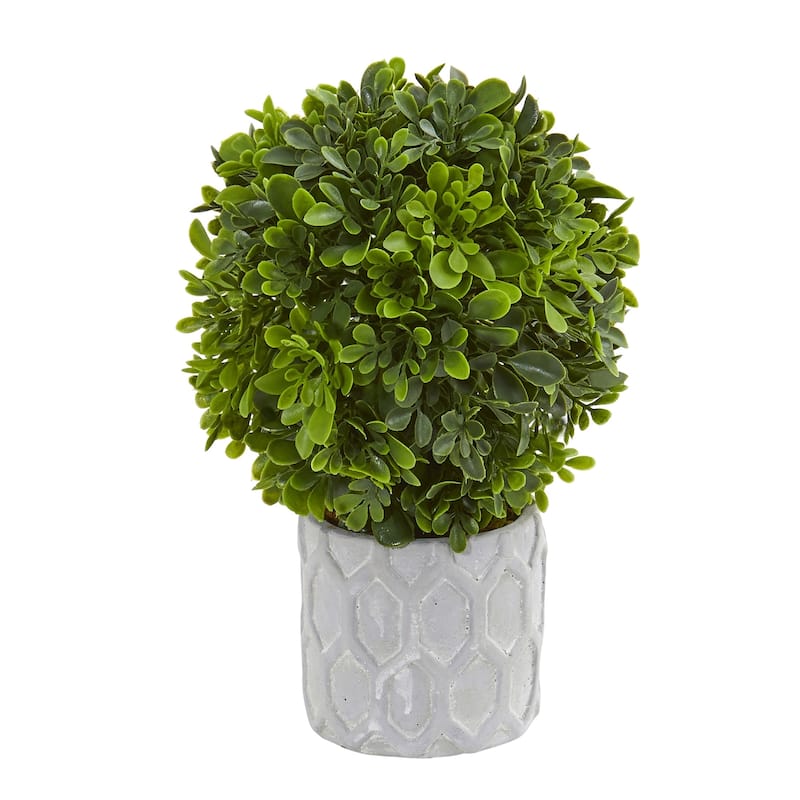 9" Boxwood Artificial Mini Topiary (Set of 3)