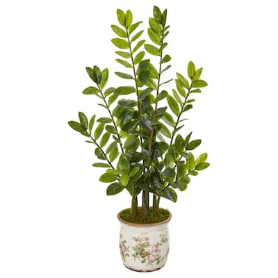 39" Zamioculcas Artificial Plant in Floral Design Planter