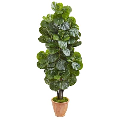 67" Fiddle Leaf Fig Artificial Tree in Terracotta Planter