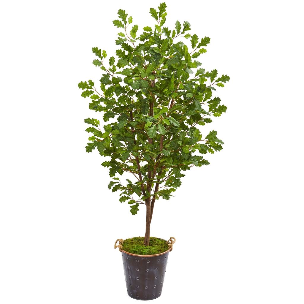 68" Oak Artificial Tree in Decorative Planter