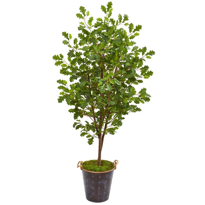 68" Oak Artificial Tree in Decorative Planter