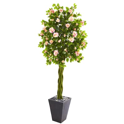 6' Rose Artificial Tree in Slate Planter