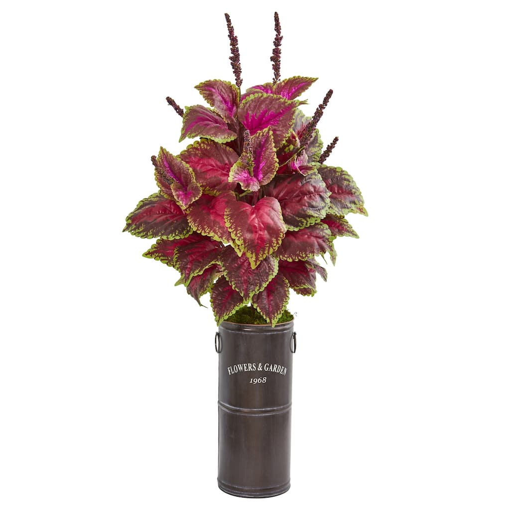 37" Coleus Artificial Plant in Decorative Planter