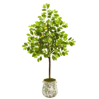 53" Lemon Artificial Tree in Floral Planter