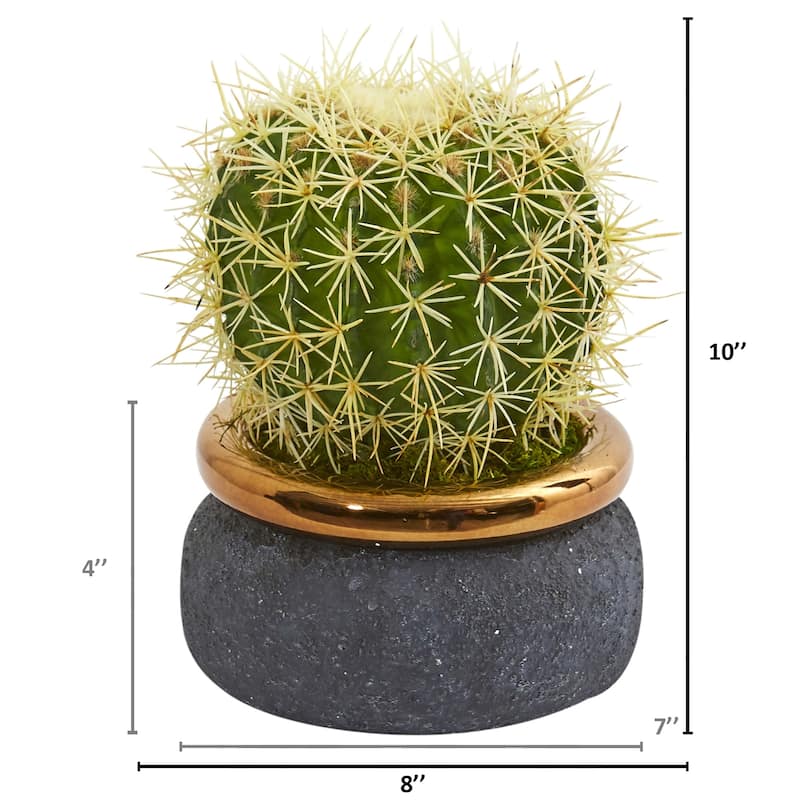 Cactus Artificial Plant in Designer Bowl - Bed Bath & Beyond - 27664416