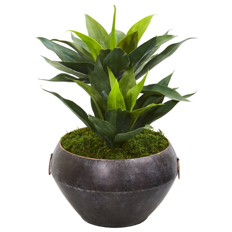 21" Agave Artificial Plant in Metal Bowl