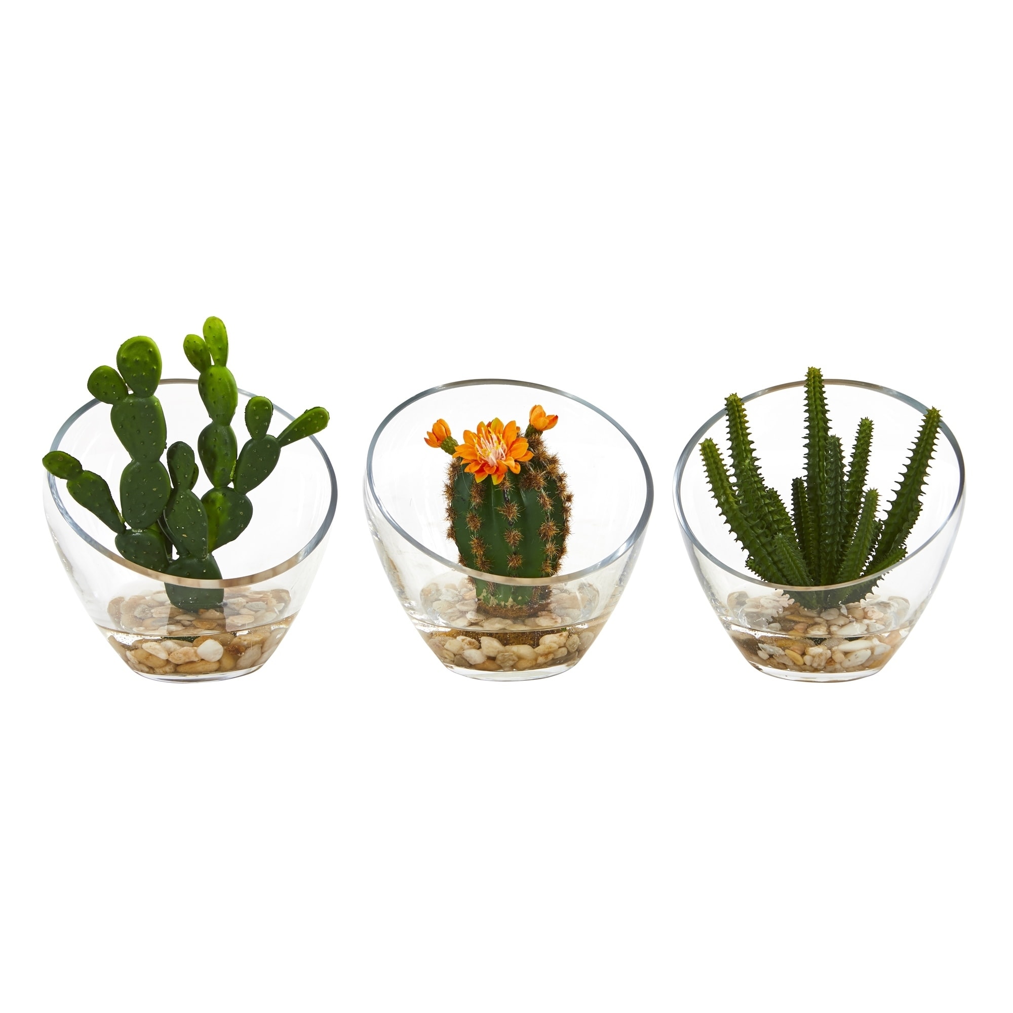 Shop 7 Mixed Succulent Artificial Plant In Glass Vase Set Of 3