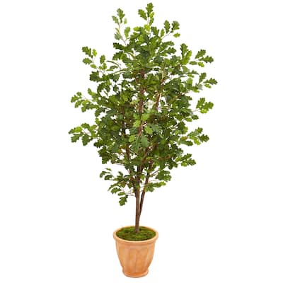 67" Oak Artificial Tree in Terra Cotta Planter