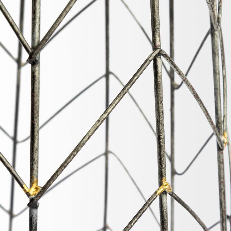 Petiole II Large Gold Toned Metal Table Candle Holder