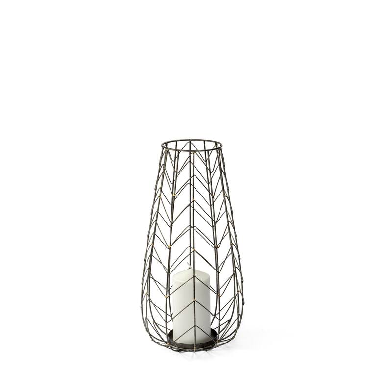 Petiole I Small Gold Toned Metal Table Candle Holder