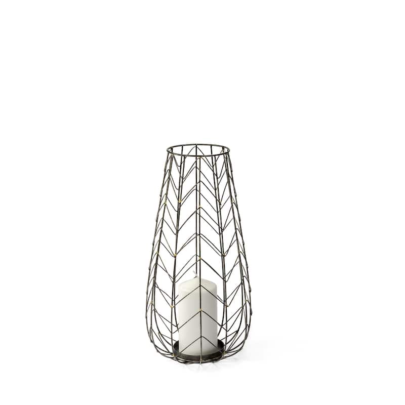 Petiole I Small Gold Toned Metal Table Candle Holder