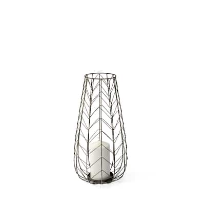 Petiole I Small Gold Toned Metal Table Candle Holder