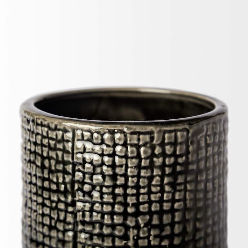 Kona Black And Gold Ceramic Vase (Medium)