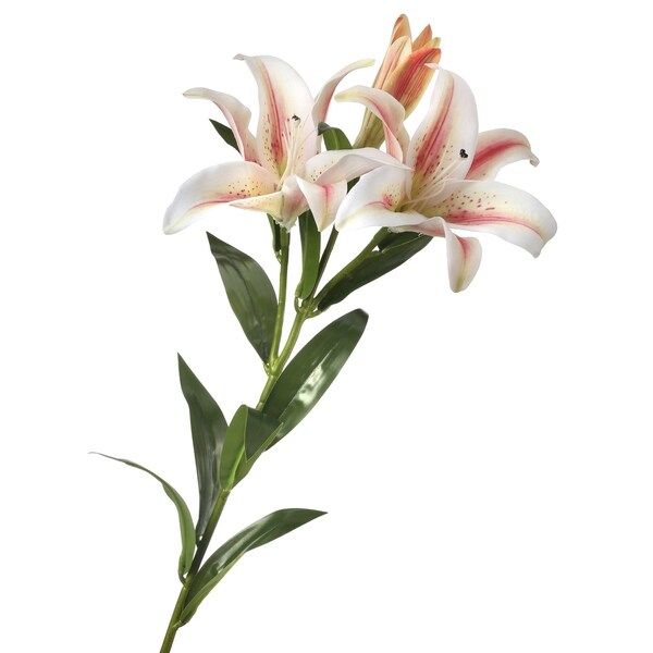 Natural Touch Lilies, Three Per Stem, Two Open, One Closed (Set of