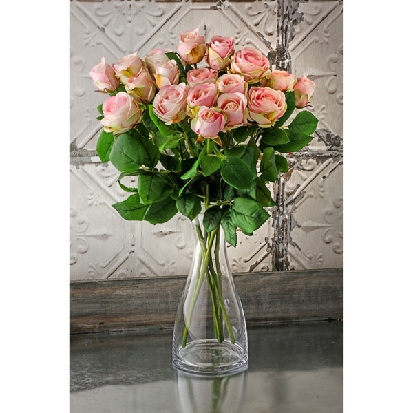 Natural Touch Garden Roses Three per Stem 19" Long (Set of 6) - Champagne