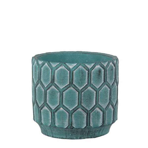 Privilege Antique Blue Cement Round Pot