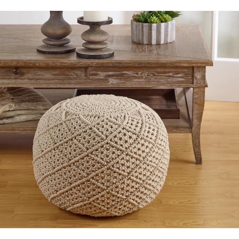 Macramé Cotton Pouf